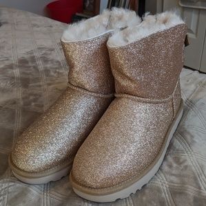 mini bailey bow sparkle gold